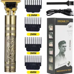 UZAN Vintage T9 Hair Trimmer SBG Salon Series Fully Waterproof Trimmer Fully Waterproof Grooming Kit 90 min Runtime 4 Length Settings-38