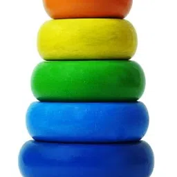 Educational Toy Wooden Rainbow Stacker 7 Rings Stacking Toy Toddlers Indoor Play-1