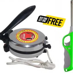 Combo Pack Gas Lighter Free || Non Stick Electric CKM3|| Roti and Khakra Maker-10