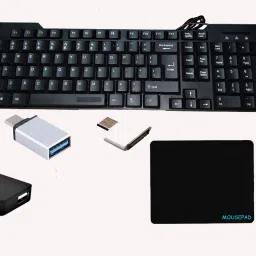 RSG PRODOT 5D COMBO - KEYBOARD,RGB MOUSE,USB HUB ,MOUSEPAD,HDMI,TYPE C & V8 OTGP Wired USB Standard Multi-device Keyboard Compatible with Desktop, Laptop, Mac stand support,FEEL-29