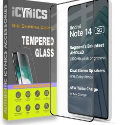 ICYNICS Edge To Edge Tempered Glass for Redmi Note 14 5G, Anti-Fingerprint, Scratch Resistant, Waterproof, Oil-resistant, Bubble-Free, Anti-Static with Full Screen Coverage & Easy Installation-image-29