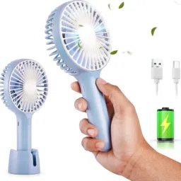 Refulgix Powerful Brushless Motor, 3-Speeds, Noise-Canceling Design, Detachable USB Fan Battery Mini Portable Fan USB Fan-24
