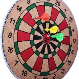 Real Cork Wooden Double Sided Dart Board Family Game Set with 3 Steel Tip Steel Tip Dart-6