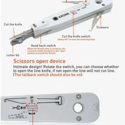 BALRAMA Smooth Punch Down Tool Krone Tool with Sensor, Scissors, Wire Hook & Blade Telec Network Interface Card image 2