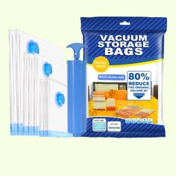 Compression Storage Bags for Travel – Set of 5 with Pump High Volume Storage Vacuum Bags-image-79