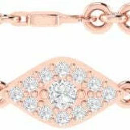 Diamtrendz Jewels Evil Eye BIS Hallmarked Pure Gold Rose Gold 14kt Cubic Zirconia Bracelet-image-29