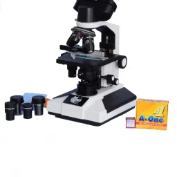 Esaw Pathological Doctor Compound Student Binocular Microscope, 40x-1500x Mag., Led Illumination with Semi-Plan Achro Objectives and Kit(Containing 50 Blank Slides+Cover Slips+Cleaning Cloth+Dust Cover)-26