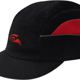 Short Peak Black and Red Unisex Bump Safety Cap-image-28