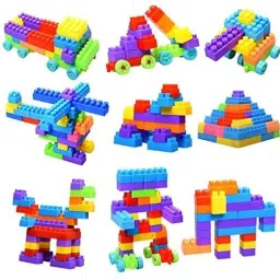 Building Blocks Learning Toy for Kids Block Construction 55+ Pcs,Multicolor-19