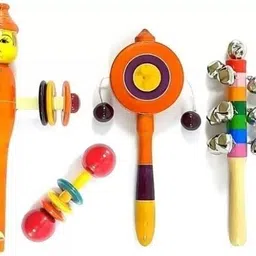 little mind Wooden Non Toxic Colorful Rattle for Newborn Baby, Musical Infant Toy Rattle-picture-42