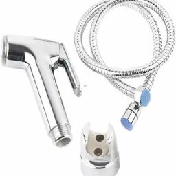 ABS County Health Faucet Gun Shower Chrome Finish with Teflon Tape (Silver) Faucet Stem-21