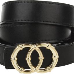 Women Formal Black Synthetic Belt-image-50