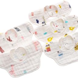 Baby Bibs Cotton Muslin Soft Absorbent Bandana for Drooling Teething Girls Boys-image-15
