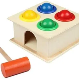 Wooden Hammer Ball Knock Pounding Bench with Box-image-23