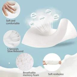 mom skin solutions Cervical Contour Memory Foam Pillow / Stomache / Side Sleepers / Anti-Snoring Memory Foam Abstract Orthopaedic Pillow Pack of 1 image 2