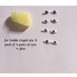 Laddu gopal ji eyes for size 4, Pack of 4 pairs Deity Ornament-19