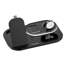 Croma 15W 4-in-1 Wireless Charger for iPhone 14, 14 Pro, 15, 15 Pro iWatch  4, 5, 6, 7, 8 & AirPods 2, Pro, 3 (Multi-Layer Protection, Black)-13