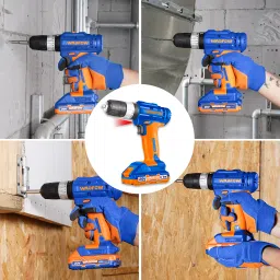 wadfow Tool Set with Drill, 91 Pcs Tools Set, 20V Impact Drill Machine for Home Use, Cordless Drill image 5