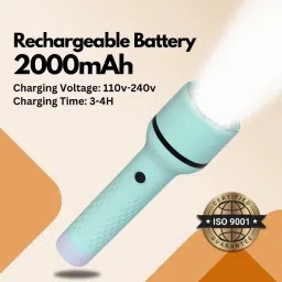 crentila Rechargeable 2 in 1 Long Distance Torch Up to 1 Km high power & Dual Battery S9, Torch image 2