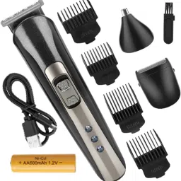 KMNG Men and Women Professional All in One Shaving Kit Nose Trimmer Beard Shaver Grooming Kit 60 minRuntime 4 Length Settings-image-44