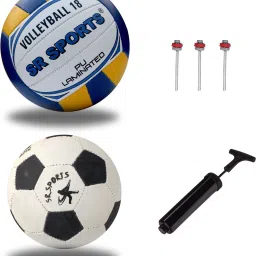 Football & Volleyball Net Pump Combo Set Football - Size: 5-picture-18