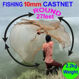 CAST FISHING NET 10mm MESH(GAP), ROUND 27feet, HEIGHT 7.5feet, WEIGHT 2.2kg Fishing Net-15