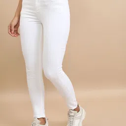 tokyo talkies Women Skinny Mid Rise White Jeans-picture-39