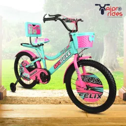 20t Snuggle Cycle (AQUA SKYBLUE & PINK) FOR 5 TO 8 YEARS KIDS 96% ASSEMBLE CYCLE 20 T (inch) BMX Cycle-15