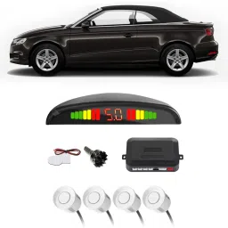 PKNA0638 White Car Reverse Parking Sensor with LED Display 4 Sensor PKNA0638 Parking Sensor-0
