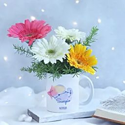 Colourful Gerberas Scorpio Personalised Mug-10