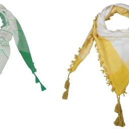 Checkered Cotton Blend Men Yellow, Green Fancy Scarf, Scarf, Bluetooth Scarf, Stole-12