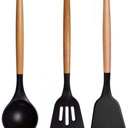 pbkn Wooden, Silicone Serving Spoon Set-picture-20