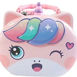 New Unicorn Piggy Bank Cartoon House Saving Pot Coin Bank Money Bank Saving Coin Box with Lock Gift Toy for Kid Children(2 design 1 Random Design send) Coin Bank-image-39