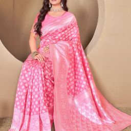 Woven Banarasi Silk Blend Saree-image-5