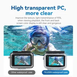 ELFOG 45M Waterproof Case for DJI OSMO Camera Action 3 4 Underwater Camera Housing image 5