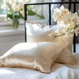 coolbeds Taupe Solid 400 TC Satin Pillow Covers (2 Pcs) with Free 3 Satin Scrunchies-picture-31