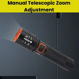 Rechargeable Torch Light, Telescopic Zoom, Ultra Bright LED Flashlight X383 Torch-image-79