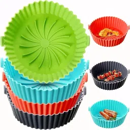Round Air Fryer Silicone Tray 8 Inch (Multicolor) Airfryer Tray-image-29