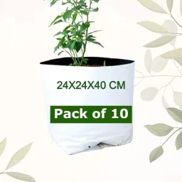 White Grow Bags 24x24x40 CM Pack of 10, Kitchen Garden, Terrace Vegetable Garden Grow Bag-20
