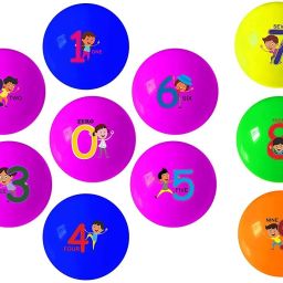 Fun Ball Colorful Printed Educational Toy Scented Ball for Kids, Inflatable Soft PVC/Rubber Perfect Size for Indoor/Outdoor Play - (Count Ball Set (10 Pcs))-14