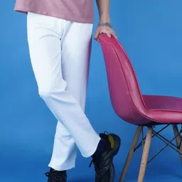 moda rapido Men Loose Fit Mid Rise White Jeans-picture-5