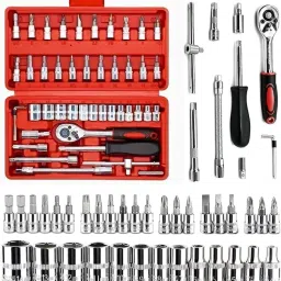 46 In 1 Pcs Tool Kit For Automobile & Home Use Standard Screwdriver Set-image-82