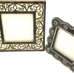 Set oF 2 Wooden Table-Top Photo Frame | Wooden Picture Holder Stand | Frames 4 inch Table Top-0