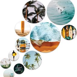 Tropical and beach theme Wooden Wall Plates For Home Decor/ Pack Of 11 Pack of 11-image-25