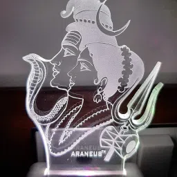 Mahadev parvatiji 3D Illusion LED Night Lamp For Home &Temple Decorative, decoration Lighting gifts for Senior citizen, family, friends Night Lamp-0