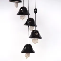 WindChime For Wall Hanging /Gift Item/Home Decor Item,(BLACK) 1 Unit (8 Bells in Single Wind Chime) Ceramic Windchime-image-14