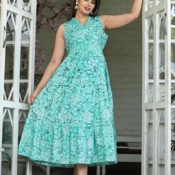 Women Printed Viscose Rayon Anarkali Kurta-image-101