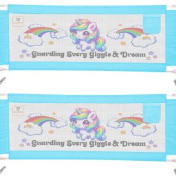 RAINBOW HORSE BLUE PRINTED BEDRAIL GUARD | SAFETY BED RAILS FOR KIDS |PACK OF 2|-image-9