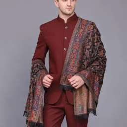 WEAVERS VILLA Polyester Wool Blend Woven Men Shawl-image-72