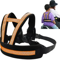 Kids Safety Belt for Two Wheeler with Reflective Strips, Portable Seat Belt Baby Carrier-3